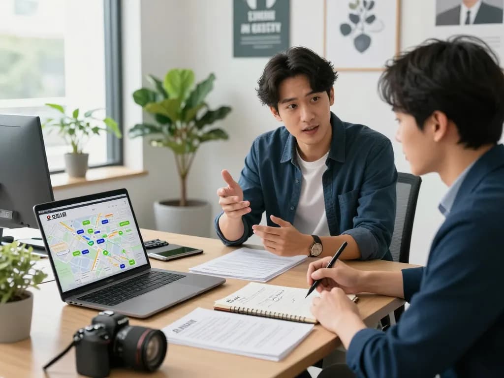 현대 오피스 환경에서의 오피스타 서비스에 대한 매력적인 토론, 협업 및 전문적인 통찰력을 보여줍니다.