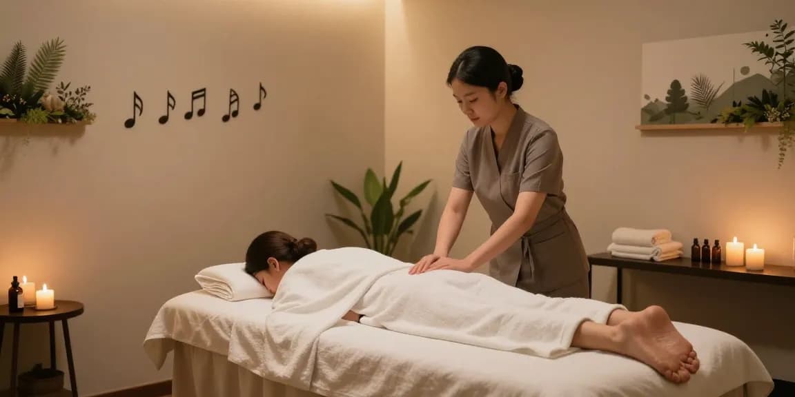 진주마사지 전문 스파에서 편안한 마사지 환경을 제공하는 모습
