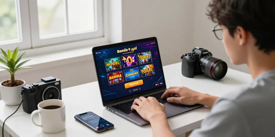 Pengguna bandar togel menikmati pengalaman bermain yang nyaman di rumah dengan laptop dan gadget modern.