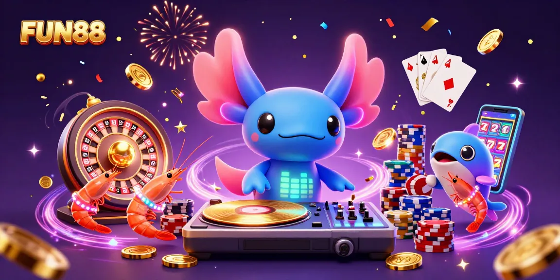 Experience thrilling gameplay at FUN88 with vibrant casino elements and energetic characters.