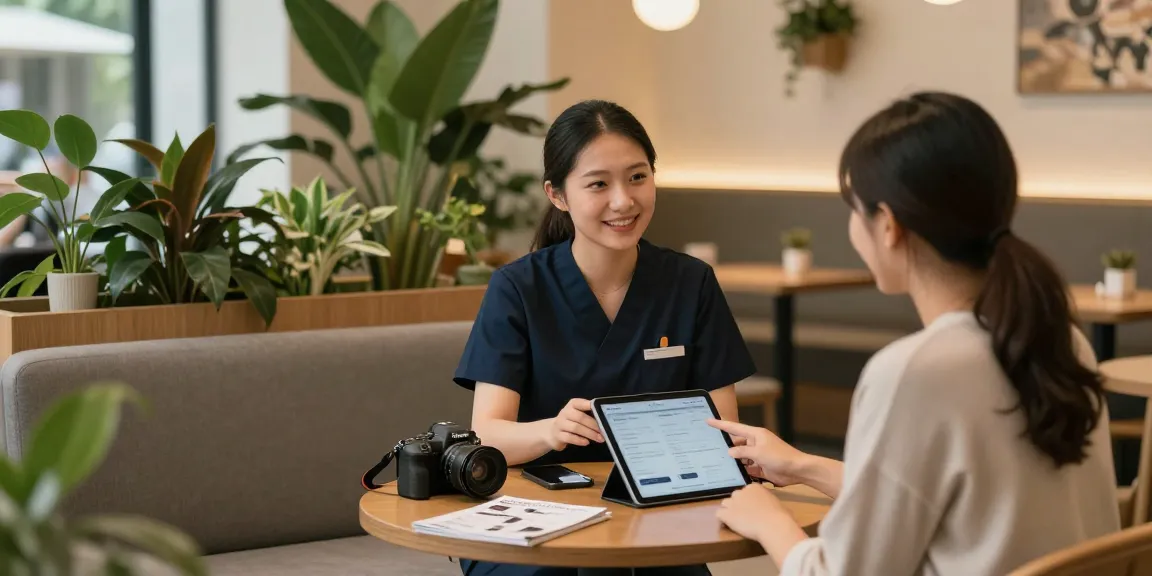 Personalized op service interaction in a cozy environment, highlighting warmth and customer focus in the op industry.