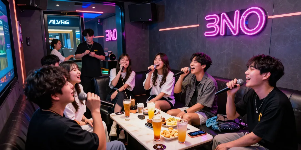 인천쓰리노에서 친구들과 노래를 부르며 즐거운 시간을 보내는 모습