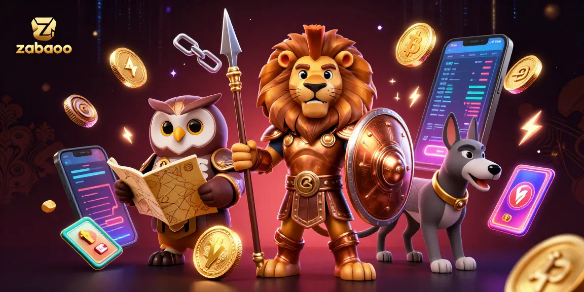 Discover dynamic gaming strategies at zaobao with vivid 3D characters and glowing casino elements.