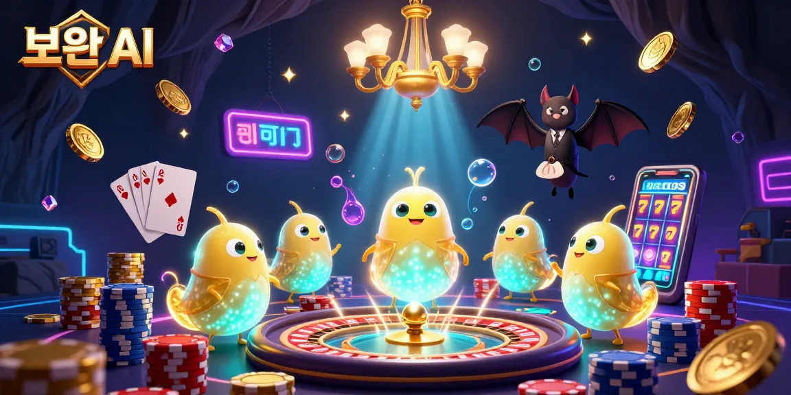 Engage in exciting gameplay with 보안 AI as glowing glowworms illuminate the vibrant casino scene.