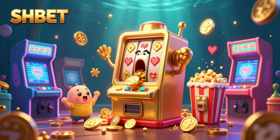 Experience thrilling jackpots at SHBET, where cartoon slot machines celebrate wins amid dazzling casino elements.