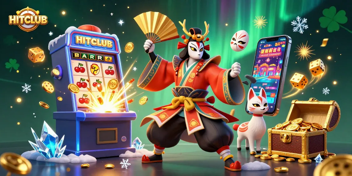 HITCLUB transforms gameplay with a dazzling 3D scene celebrating jackpots, festive elements, and vibrant characters.