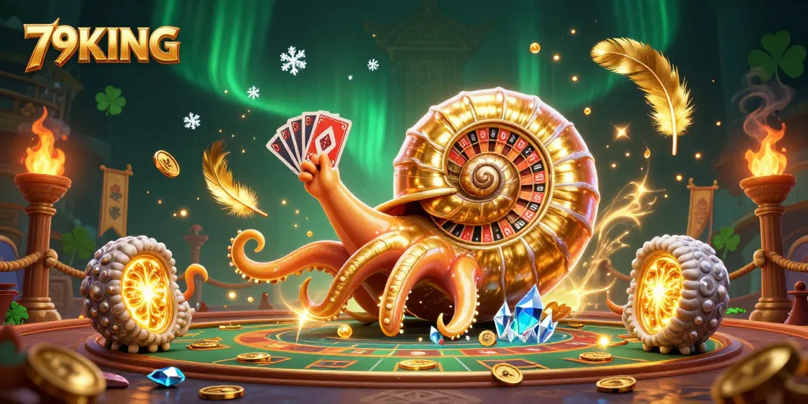 79KING enhances the gaming experience with vibrant elements like cards, coins, and a colorful atmosphere.