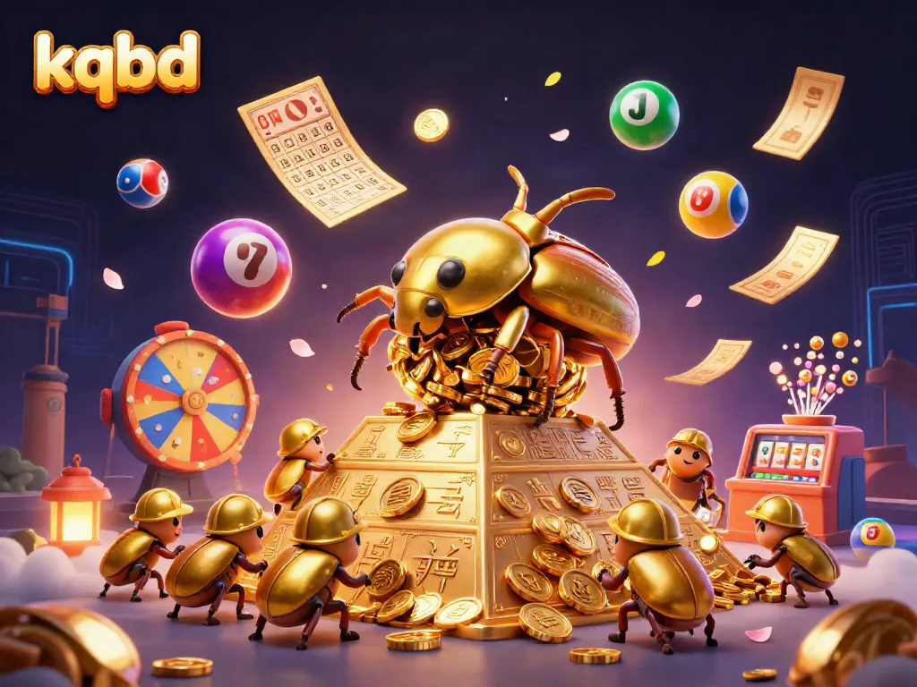 Experience the interactive world of kqbd as golden beetles navigate a pyramid of casino elements.