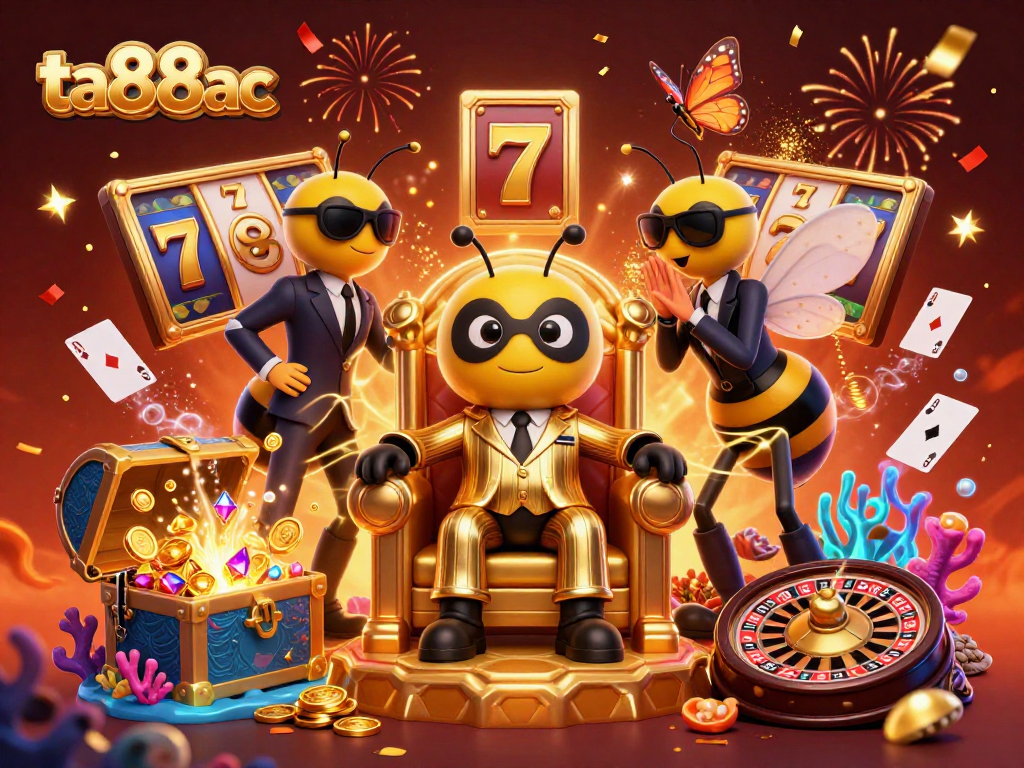 Experience a thrilling scene of ta88ac with a bumblebee mob boss and glittering casino elements.