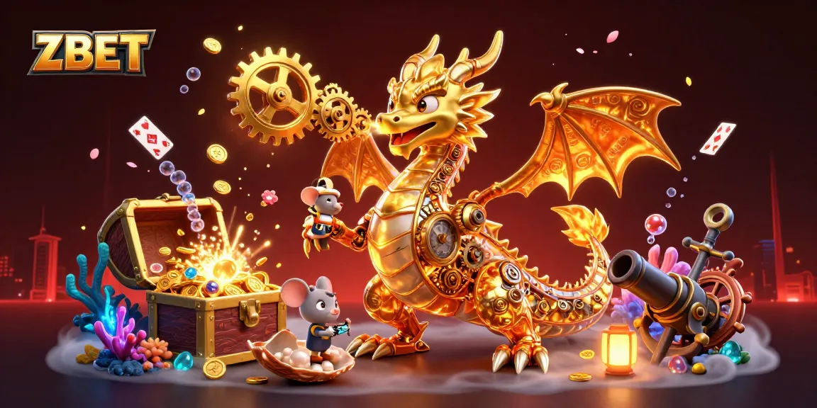 Engage with thrilling ZBET gaming featuring a golden dragon and vibrant casino elements.
